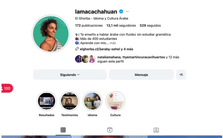 Perfil de Instagram de Macarena