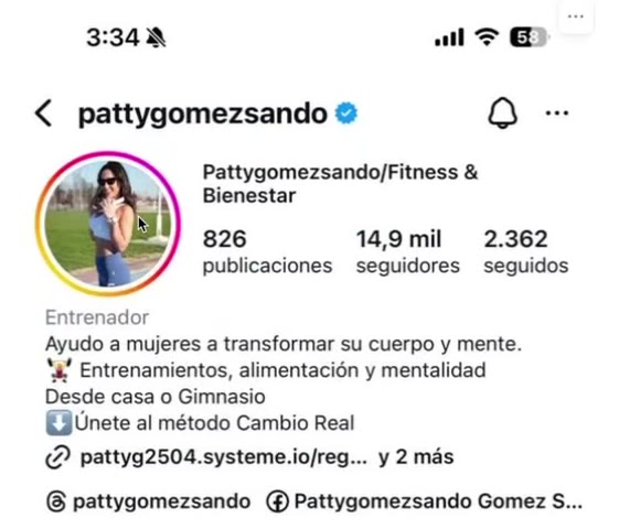 Perfil de Instagram de Patricia